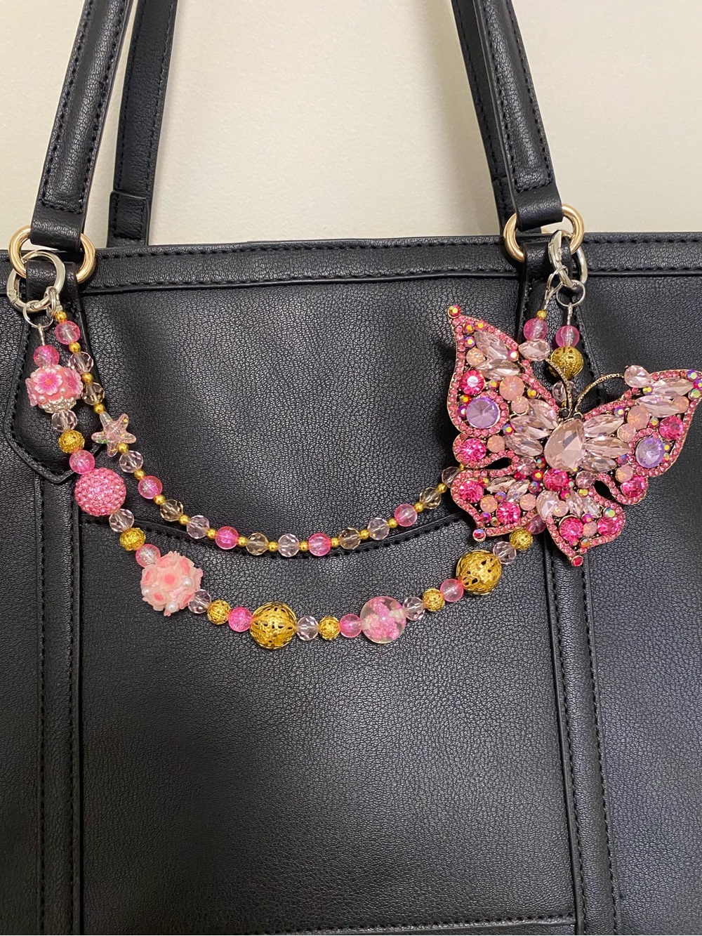 Brand new Pink Butterfly Bag Charm